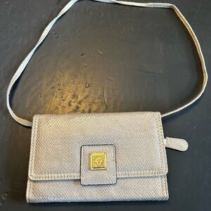 Anne Klein crossbody clutch cream colored bag